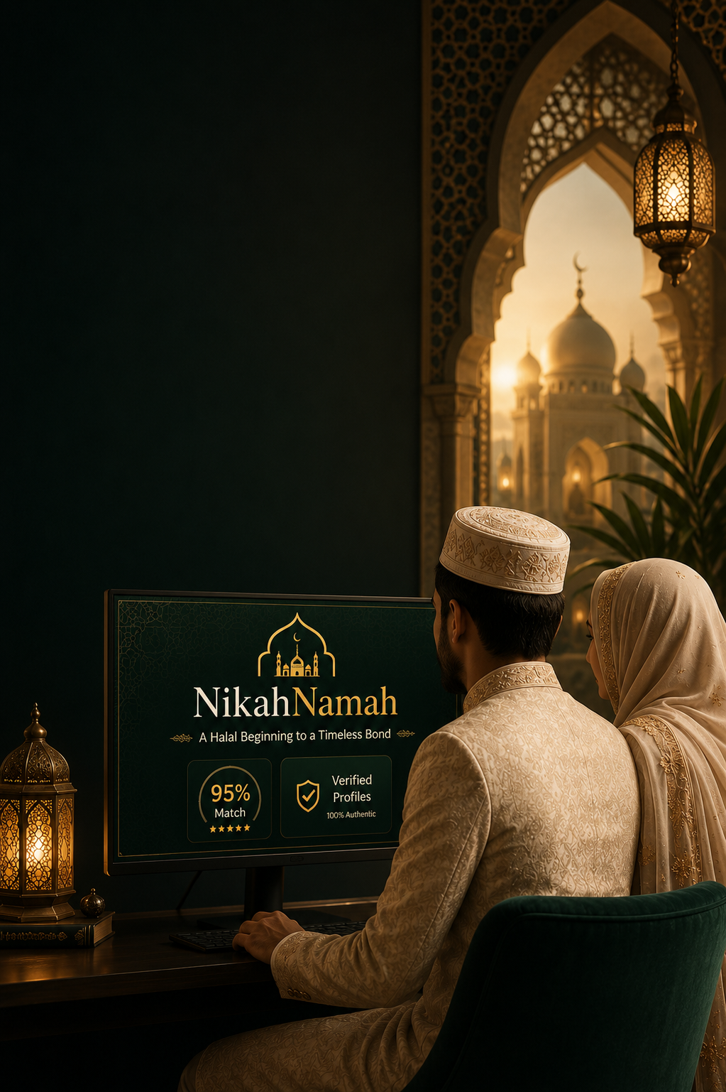 Happy Muslim couple