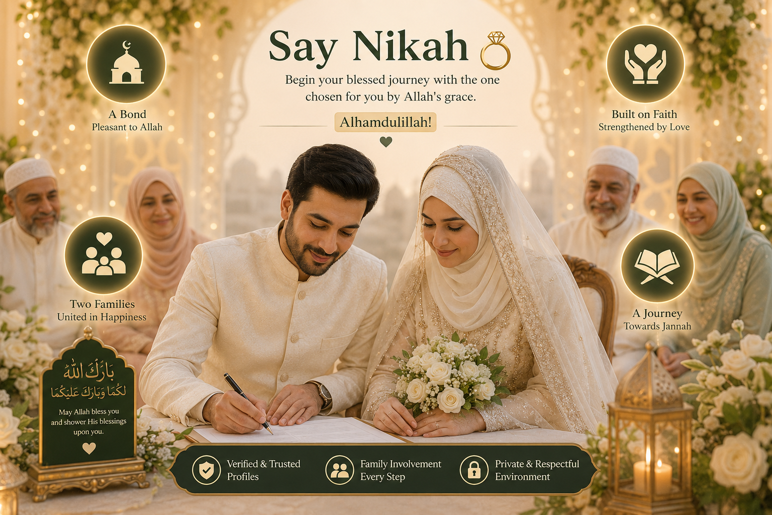 Wedding rings representing Nikah