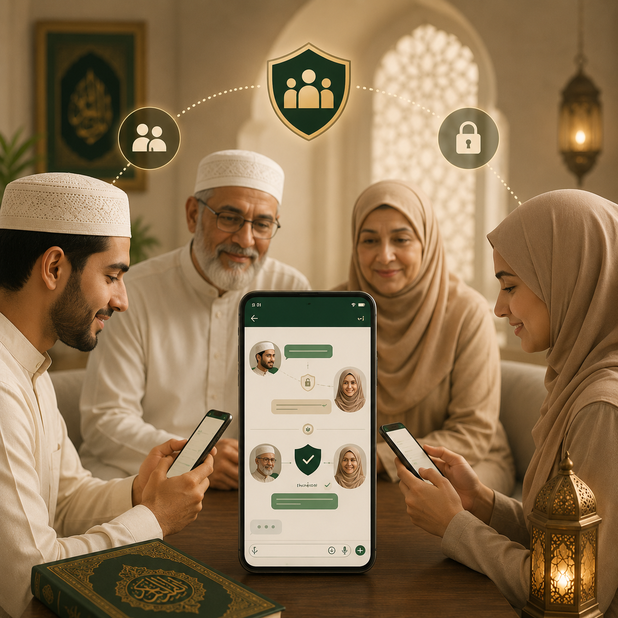 Family together representing Wali-assisted chat